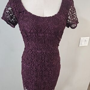 Hollister Lace Mini Dress in Wine Color